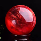 Red Smelting Crystal Ball - Smelting Crystal Sphere Meditation Balls for Witchcraft and Decorative Balls, Meditation & Feng Shui Home Decor, Protection and Energy Cleansing (50-60mm)
