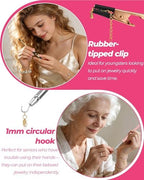 4 PCS Bracelet Helper Tool, Quick Release Fastener Helpers Tool Hooks for Necklace, Jewelry, Watch, Portable Bracelet Assistance Tool to Put on Yourself, Clip, Clasp Helper with Non-Slip Rubber Tips.