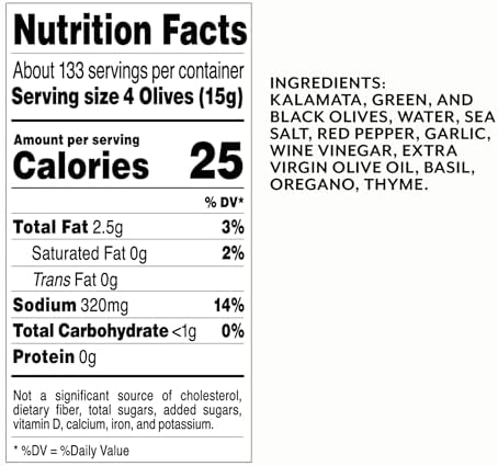 Roland Foods Pitted Greek Country Olive Mix, Specialty Imported Food, 4 Pound 6 Ounce, Pack of 1