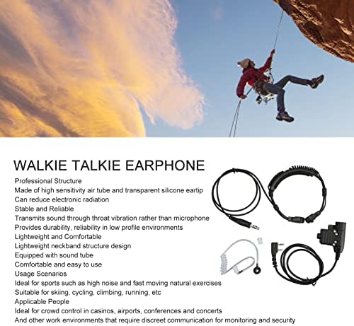 U94 PTT Adapter,U94 PTT Military Adapter Mobile 2 Pin 7.0mm Push to Talk for 5R BF 888S BF F8HP BF F9 UV 82 Push to Talk Button Walkie Talkie Headset Connector Cable