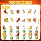 25Pcs Lion-King Birthday Party Supplies Pack Includes 1 Cake Topper 24 Cupcake Toppers for Lion-King Party Supplies