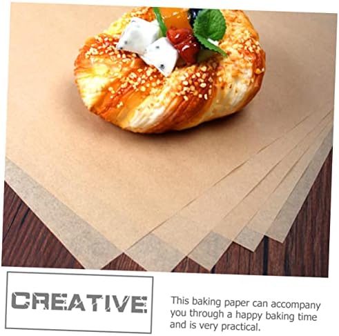 PRETYZOOM 100sheets Thickened Baking Parchment Paper Non-stick Air Fryer Liner Grease-resistant Cooking Sheets for Baking Grilling and Food Wrapping