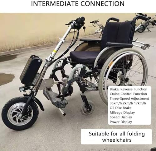 500w Wheelchair Pull Device, Electric Handcycle Wheelchair Motor Attachment, Power Assist Wheelchair, Shock Absorber System, Tweeter, 17Ah 48V Battery, Range 65km B