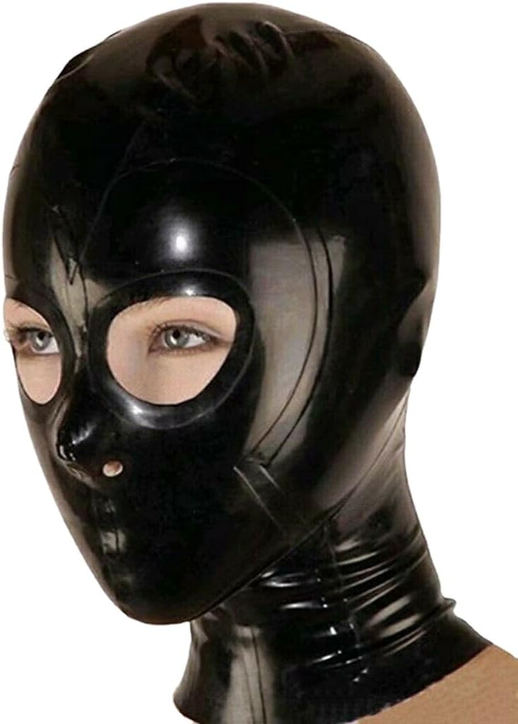 Realistic Latex Mask Open Eyes and Nostrils Rubber Unisex Hood Unique Club Wear