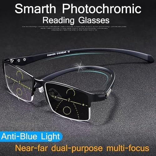 Titanium Progressive Far And Near Dual-Use Reading Glasses, Reading Glasses