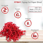 Paper Shred Filler - 1/2LB Red Crinkle paper filler, Crinkle Cut for Gift Wrapping, Basket Filling, Birthdays, Weddings, Anniversaries, Valentines Day, and other occasions