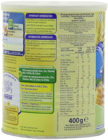 Nestle Cerelac, Honey and Wheat with Milk (From 12 Months), 14.11-Ounce Cans (Pack of 4)
