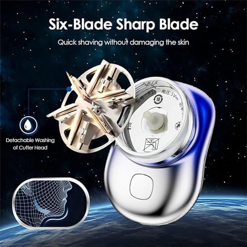Mini-Shave Portable Electric Shaver, Waterproof Portable Powerful Razor for Travel Office Business Trip Travel-Friendly mini Shaver,USB Fast Charging (Gradient Blue)