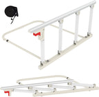Bed Rails for Elderly Adults Safety, Folding Bedside Assist Rail Handle, Collapsible Bed Fence Preventing Falling for King, Queen, Full, Twin (with Crash Cushion)