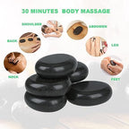 6 Pcs Medium Hot Massage Stones Set Natural Basalt Warm Rocks Kit for Home Spa Massager for Back&Leg& Face &Foot