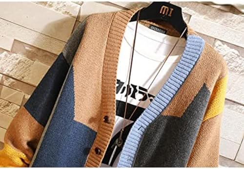 GURUNVANI Cardigan Sweater for Men Knitted Long Sleeve Sweaters with Buttons