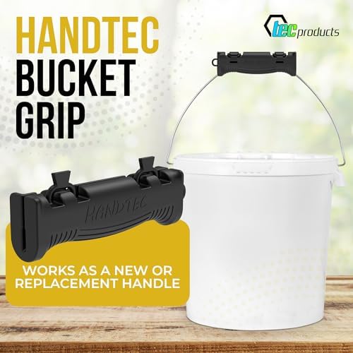 TEC Products HANDTEC Bucket Handle Grip - Ergonomic Rubber Handle Replacement for Construction, Farming, Gardening & DIY Projects - Non-Slip & Durable - Made in USA - Pack of 1 (4.75 x 1.5 Inches)