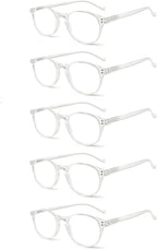 NORPERWIS 5 Pairs Reading Glasses - Standard Fit Spring Hinge Readers Glasses for Men and Women (5 Pack Transparent, 2.50)