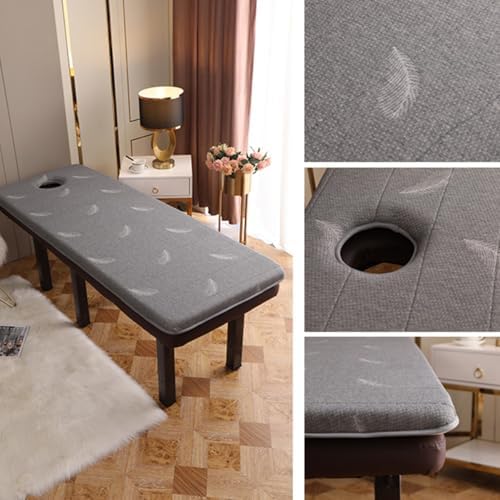 Memory Foam Massage Table Mattress Topper with Hole Thicken 3Cm Lash Bed Topper with Elastic Band Spa Bed Pad Massage Accessories Square/Round/Trapezoidal Head,Gray(r),190 * 70cm
