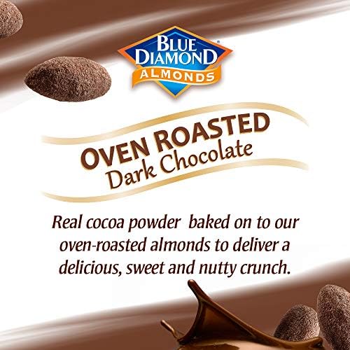 Blue Diamond Almonds, Oven Roasted Dark Chocolate Flavored Snack Nuts, Plant-Based Protein and Fiber, Perfect for Events, Holidays, Parties, and Lunch, Guilt-Free Snacking with Real Cocoa, 25 Oz Resealable Bag (Pack of 1)