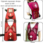 Airway Obstruction Simulation Training Wearing Vest with Back Shot, Anti Choking Obstruction Trainer Vest, Adjustable Shoulder Straps and Waist Belt, Intuitive Operation, for First Responder