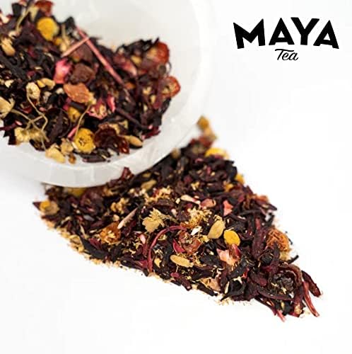 Maya Tea Prickly Pear Natural Flavor Herbal Premium Loose Leaf Tea, No Caffeine, Make Hot or Iced, Brews Up to 22 Cups, 2 Ounce Resealable Pouch
