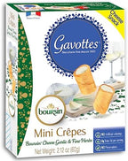 Gavottes French Boursin Cheese Filled Mini Crispy Crepes 2 Pack | Crepe Crackers with Boursin Garlic & Herb Cheese Filling | Ready to Eat Crispy Crepes Snack From France(2 Packs of 2.12oz/60g)