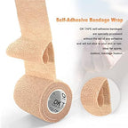 OK TAPE Self Adherent Cohesive Bandages Wrap - 12Packs, 2" x 5 Yards, Non-Woven Self Adhesive Bandage Wrap for Thumb, Finger, Wrist, Ankle, Vet Wrap Bandages Tape (Sapphire Blue)