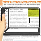 AKKYCVS 5X Full Page Magnifying Glass for Reading, Lightweight Rectangular Magnifier Provides Large Book Page Viewing Area, Upgraded Handheld Magnifier for Reading Small Prints for Seniors, Low Vision