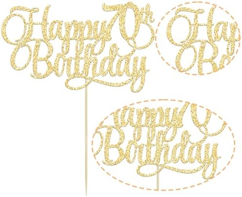 1 Pack Happy 70th Birthday Cake Topper Gold Glitter Number 70 Seventy Years Old Birthday Cake Pick Decoration For 70th Birthday Celebrating Anniversary Party Supplies