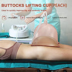 Elitzia Vacuum Therapy Cups 3000ML/101Fl.oz Cupping Machine Accessories for Body Contouring XL Silicone Cups with 9.05" Base & 6.69" Height 1 Pair ETHX005 Peach