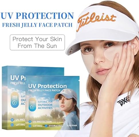 5 Pairs UV Protection Face Patch, Sunscreen Face Patch for Golf Sunscreen Patches, UV Protection, Lifting, Hydrating Sunl Protective Stickers for Summer Outdoor Activities Golf Accessories