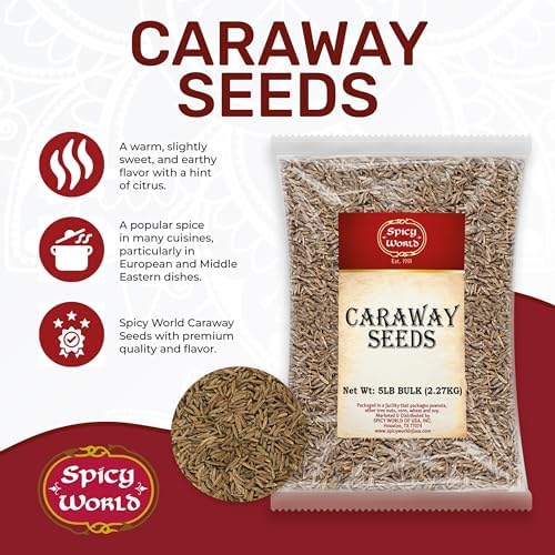 Spicy World Caraway Seeds 5 Pound Bulk Bag