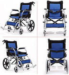 Lightweight Transport Wheelchair with Handbrakes, Folding Transport Chair for Adults with Swing-Away Footrest,Foldable Wheel Chair and Lightweight Folding Wheelchair for Storage and Travel,16 in Rear