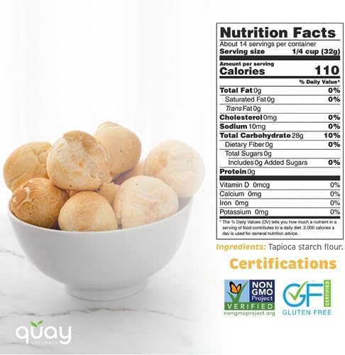 Quay Naturals Organic Tapioca Starch Flour 1.5 lb - Gluten Free, Non-GMO - 100% Yuca Root - Thickening Agent for Sauces & Gravies - Organic Tapioca Flour