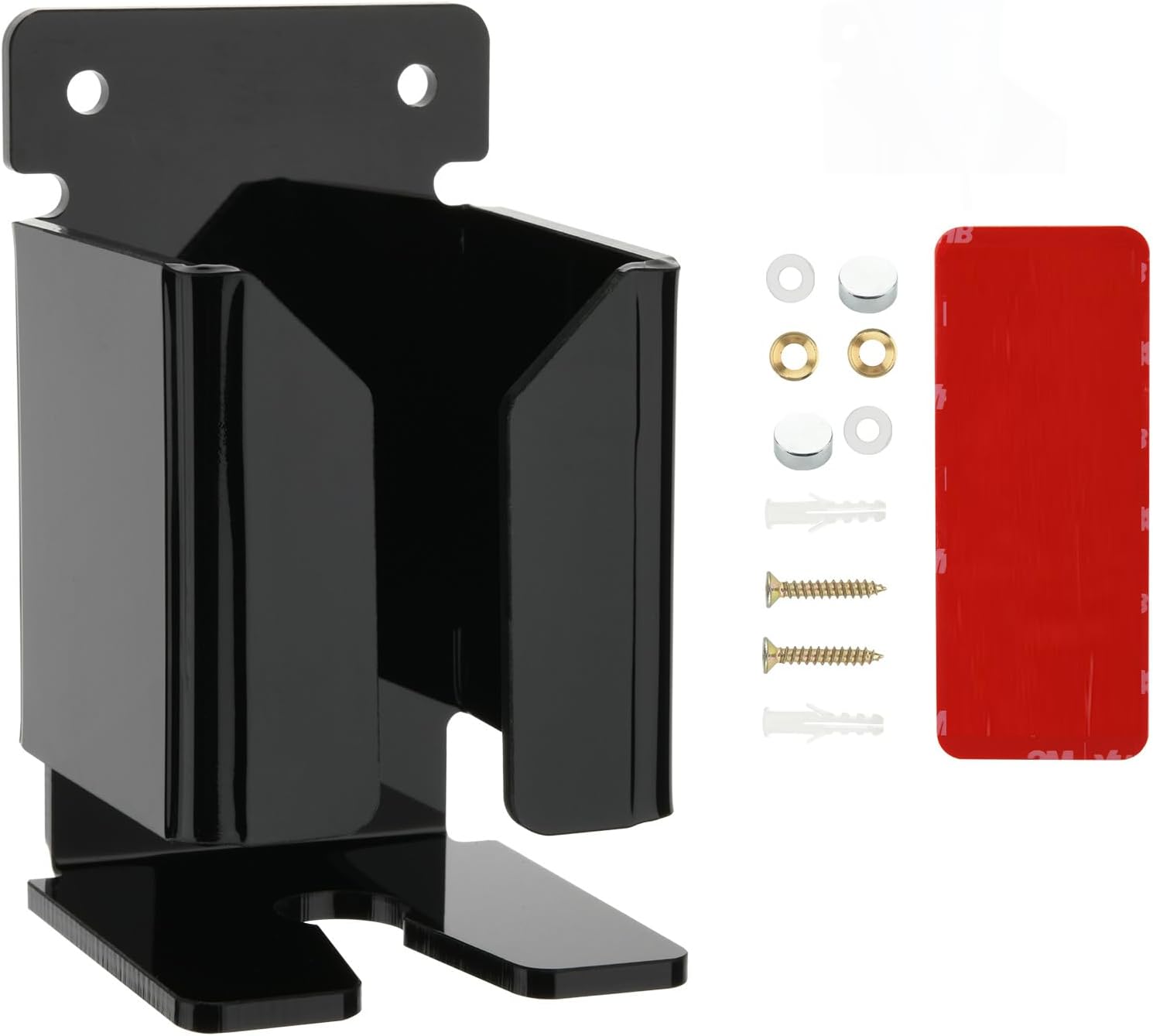 Cosmos Electric Razor Wall Mount Holder Acrylic Shaver Holder Hanger Organizer for Men Bathroom Shower Toothpaste Storage Two Installation (Solid Black)