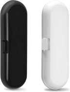 2-Pack Toothbrush Travel Case – Universal Fit for Oral-B Pro, Sonicare & More Waterproof Plastic Holder (Black & White)