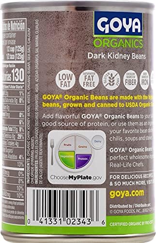 Goya Foods Organic Dark Red Kidney Beans, 15.5 Ounce (Pack of 2)