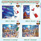 Jigsaw Puzzle Advent Calendar 2025 for Kids and Adults- 1008 Pieces Puzzle 24 Days Christmas Countdown Calendar Family Game Christmas Gifts for Kids Adults - Santa's Secret Village(27.56 x 19.68 Inch)
