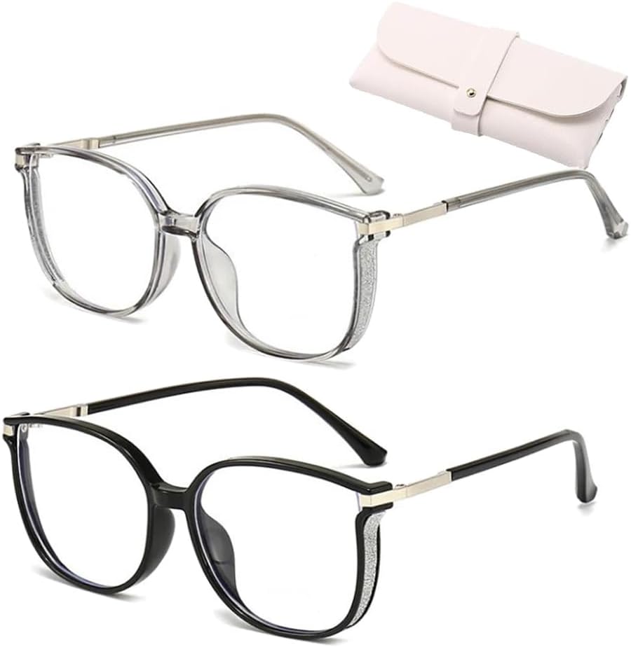 Women's Portable Fashion Anti-Blue Light Reading Glasses, Bifocal Reading Glasses for Women, Sparkling Bling Diamonds