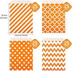 KESOTE 100 Pack Halloween Thanksgiving Small Paper Candy Bags for Goody Candy Cookie Buffet, Halloween Party Favor Bags, Orange