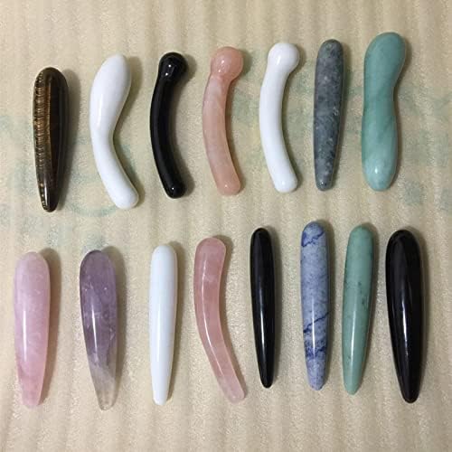 118cm Natural Quartz Crystal Massage Stick Rose Quartz Massage Stick Large Healing Crystal Stone Yoni Massage Stick As Gift for Women,18cm Dongling Jade
