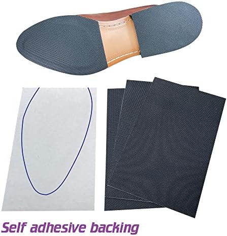 Unikstep 4 Pieces Shoe Sole Protectors, Shoe Bottom and Heel Anti Slip Grip Pads, Self Adhesive Non Skid Noise Reduction Sticker (Black)