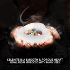 Himalayan Glow Natural Selenite Bowl Heart Shape Selenite Crystal - 10 cm for Reiki Healing Meditation & Decoration, Idle for Gift, Home, Office, White