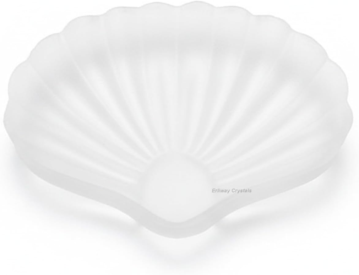 Erliway Natural Selenite Seashell 2.75" Large Selenite Quartz Crystal Seashell Healing Stone Carved Ornaments for Cleansing Protection Reiki Spiritual Healing Home Decor