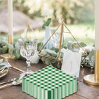 40 Pcs Green Gingham Paper Napkins,13x13 Inch Square Green and White Napkins Disposable - Soft Dinner Napkins for Picnic, Wedding, Party, Daily Use (6.5x6.5 Inch Folded)