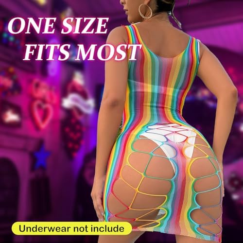 Womens Lingeries Fishnet Lingerie for Women Sexy Club Outfit Fishnet Bodycon Dress Chemise Babydoll
