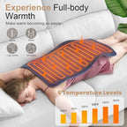 VAAGHANM Heating Pad: 33 x 17 inches Electric Heating Pad for Back -Extra Large Heat Pad for Shoulder/Neck/Knee/Arms - Upgraded 6 Timer & 6 Temperature Controller -Auto Shut Off