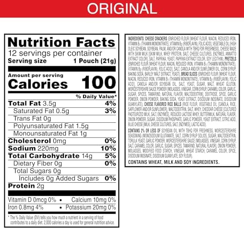 Cheez-It Snack Mix, Office and Kids Snacks, Classic, 9oz Box (12 Packs)
