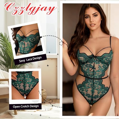 Lingerie for Women Sexy Lace Babydoll Teddy Bodysuits Strap Underwear One-Piece Pajama