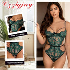 Lingerie for Women Sexy Lace Babydoll Teddy Bodysuits Strap Underwear One-Piece Pajama