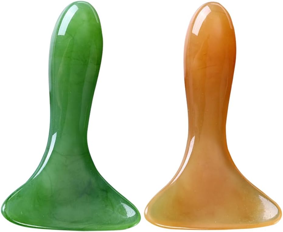 FOMIYES 2Pcs Gua Sha Tool Set Unique Resin Scraping Boards for Body and Face Massage Handheld Muscle Massager Compact Home Use