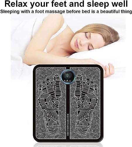 EMS Foot Massager Mat,Foot Stimulator Massager Pad–Improved Circulation and Pain Plantar Fasciitis Relief, Muscle Relaxation, Foldable Legs & Feet Massager