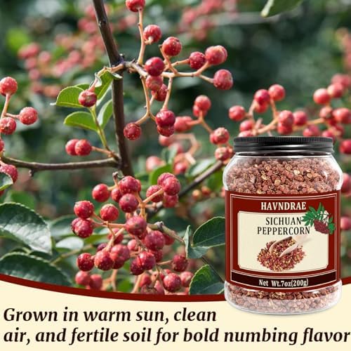 7oz(200g) Sichuan Peppercorns, Authentic Szechuan Red Peppercorn, Less Seeds, Strong Flavor, Whole Sichuan Pepper for Mapo Tofu, Kung Pao Chicken and Asian Cuisine