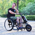 A5 Electric Handcycle Wheelchair Power Attachment, Wheelchair Motor Attachment for Manual to Electric Upgrade, 7.8 Ah, 36V 500W, 280 Wh, Airline Approved, Side Connection, Black